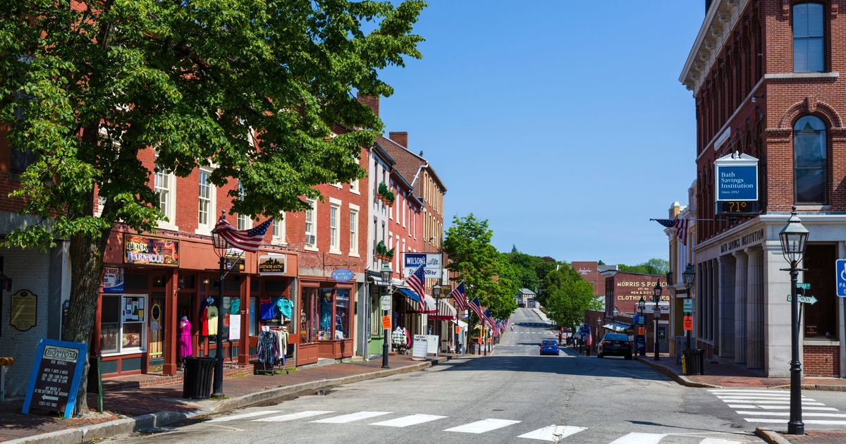 Downtown Bath junto ao Kennebec River
